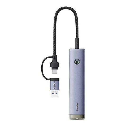 Buy Baseus UltraJoy Series 4-Port Hub Air Space Grey (USB-A&amp;Type-C to USB 3.0*3+RJ45*1+Type-C 5V) from Vmart in Pakistan