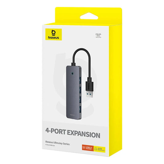 Buy Baseus UltraJoy Series 4-Port Hub Lite 15cm Space Grey (USB-A to USB 3.0*4+USB-C 5V) from Vmart in Pakistan