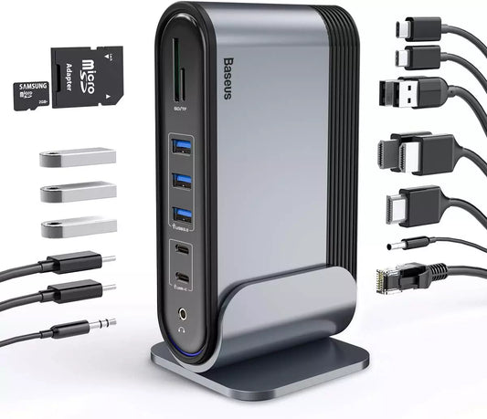 Buy Baseus UnionJoy 17-in-1 USB C Docking Station to Cast on 3 Monitors from Vmart in Pakistan