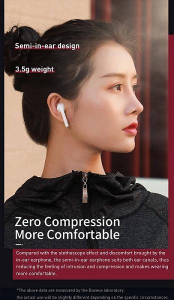 Buy Baseus W04 Encok True Wireless Earphones - White from Vmart in Pakistan