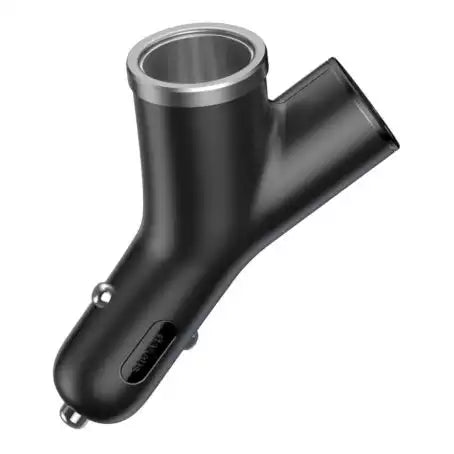 Buy Baseus Y Type Dual USB+Cigarette Lighter Extended Car Charger Black from Vmart in Pakistan