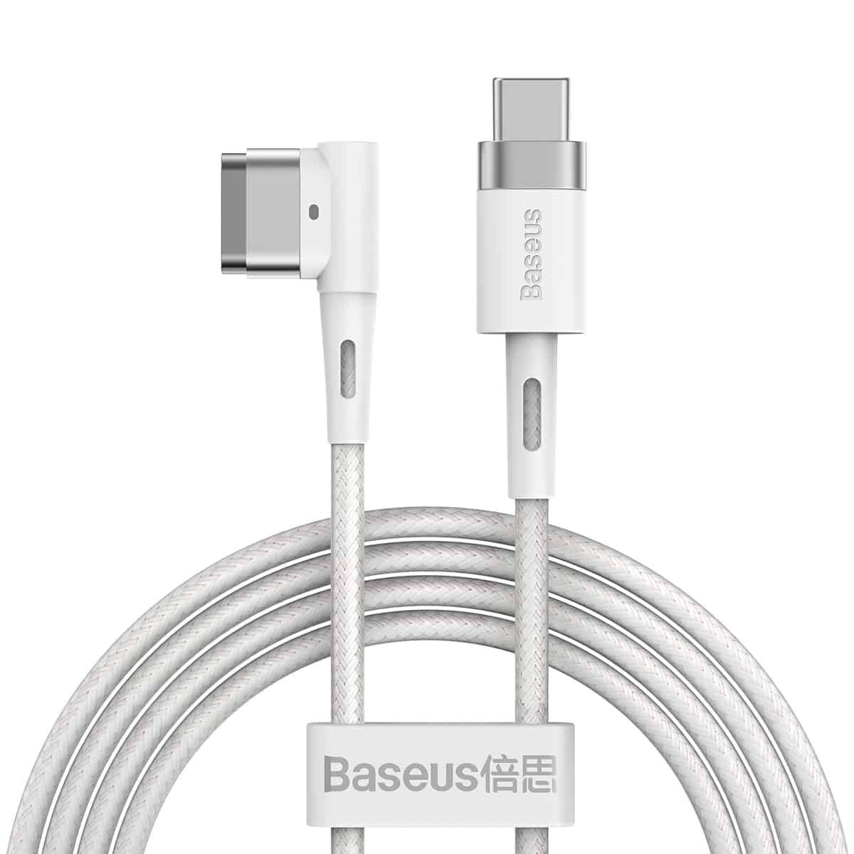 Buy Baseus Zinc Magnetic Series iPhone Laptop Charging Cable Type-C to L-shaped Port 60W 2m White from Vmart in Pakistan