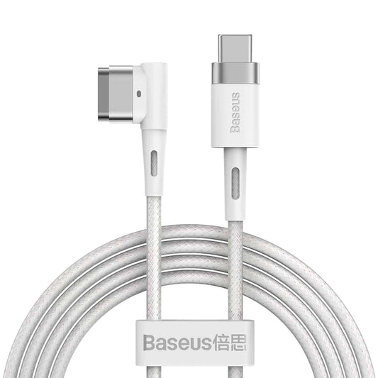 Buy Baseus Zinc Magnetic Series iPhone Laptop Charging Cable Type-C to L-shaped Port 60W 2m White from Vmart in Pakistan