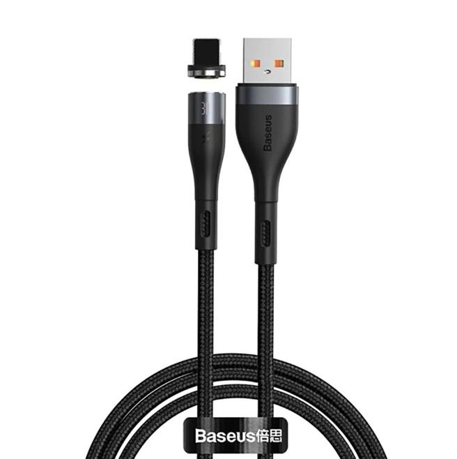 Baseus Zinc Magnetic iPhone Safe Fast Charging Data Cable 2.4A 1m - Black