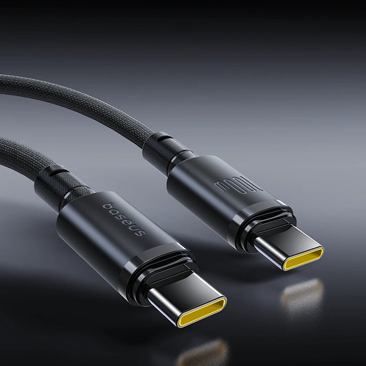 Buy Baseus 100W Type-C to Type-C New Braided Fast Charging Cable Cosmic Black 1m Vmart in Pakistan