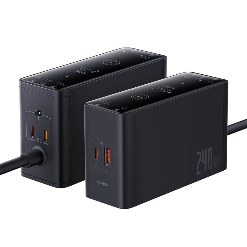 Buy Baseus Digital GaN Intelligent Desktop Fast Charger 3C+U+DC 240W from Vmart in Pakistan