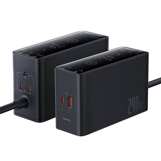 Buy Baseus Digital GaN Intelligent Desktop Fast Charger 3C+U+DC 240W from Vmart in Pakistan