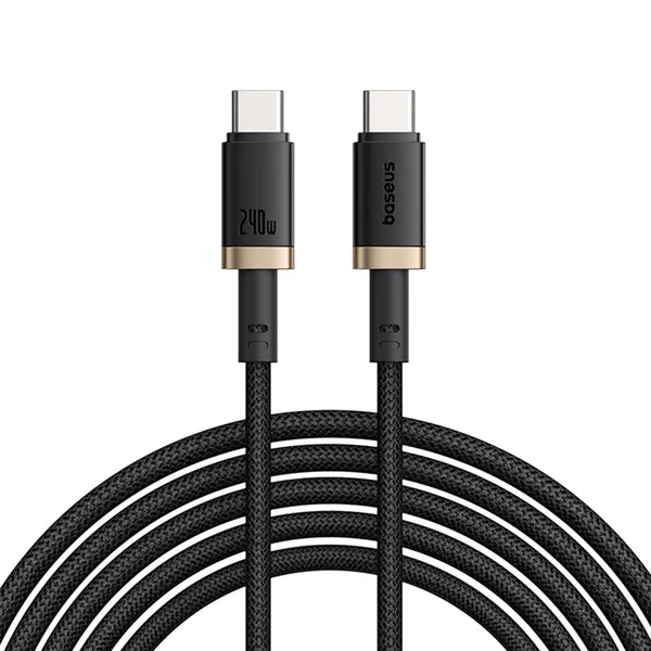 Buy Baseus Dura Fast Charging Data Cable USB-C to USB-C 240W Gold Black 1m Vmart in Pakistan