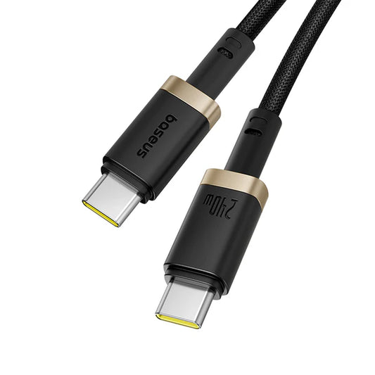 Buy Baseus Dura Fast Charging Data Cable USB-C to USB-C 240W Gold Black 1m Vmart in Pakistan