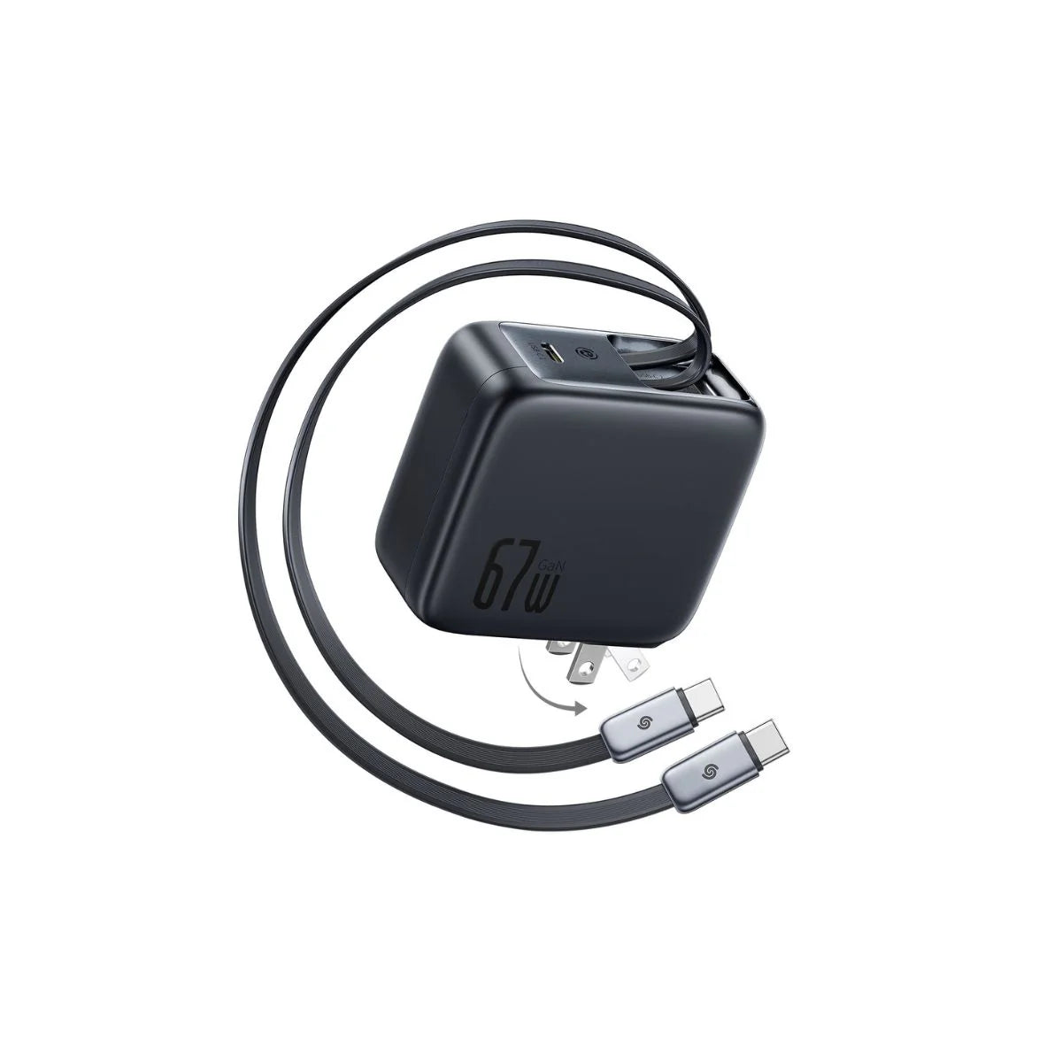 Buy Baseus EnerCore CJ21 Fast Charger with Dual Retractable Cables 3C 67W from Vmart in Pakistan