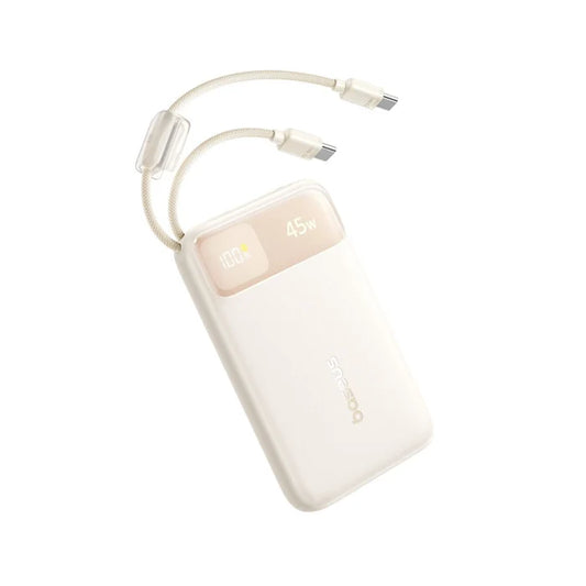 Buy Baseus EnerFill FC11 Power Bank with Dual Built-in USB-C Cables 10000mAh 45W White from Vmart in Pakistan