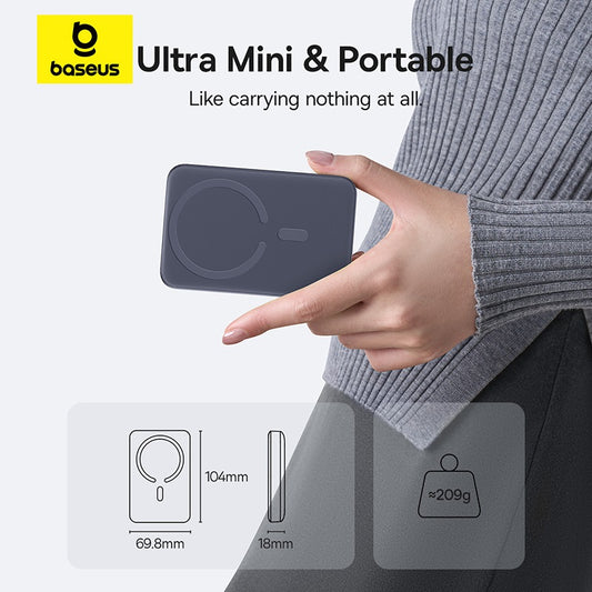 Buy Baseus EnerFill FM11 Magnetic Power Bank with Built-in USB Cable 10000mAh 30W Cosmic Black from Vmart in Pakistan