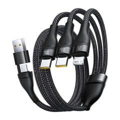 Buy Baseus Flash Series 3 Two-For-Three Fast Charging Cable U+C To C+C+L 100W Cluster Black 1.5m from Vmart in Pakistan