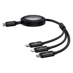 Buy Baseus Free2Draw Retractable Crystal Fast Charging Data Cable Type-C to M+L+C 100W Vmart in Pakistan