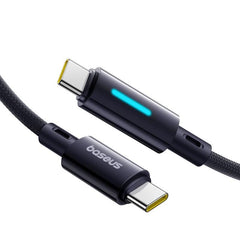 Buy Baseus Lit Button Control 100W USB-C to USB-C Cable Black 1m from Vmart in Pakistan