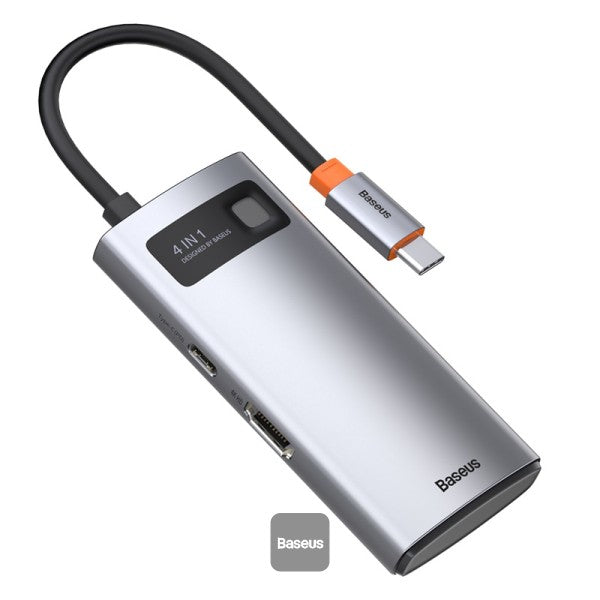 Buy Baseus Metal Gleam Series 4-in-1 Multifunctional Type-C Hub Docking Station Gray（Type-C to HDMI*1+USB3.0*1+USB2.0*1+PD*1） from Vmart in Pakistan