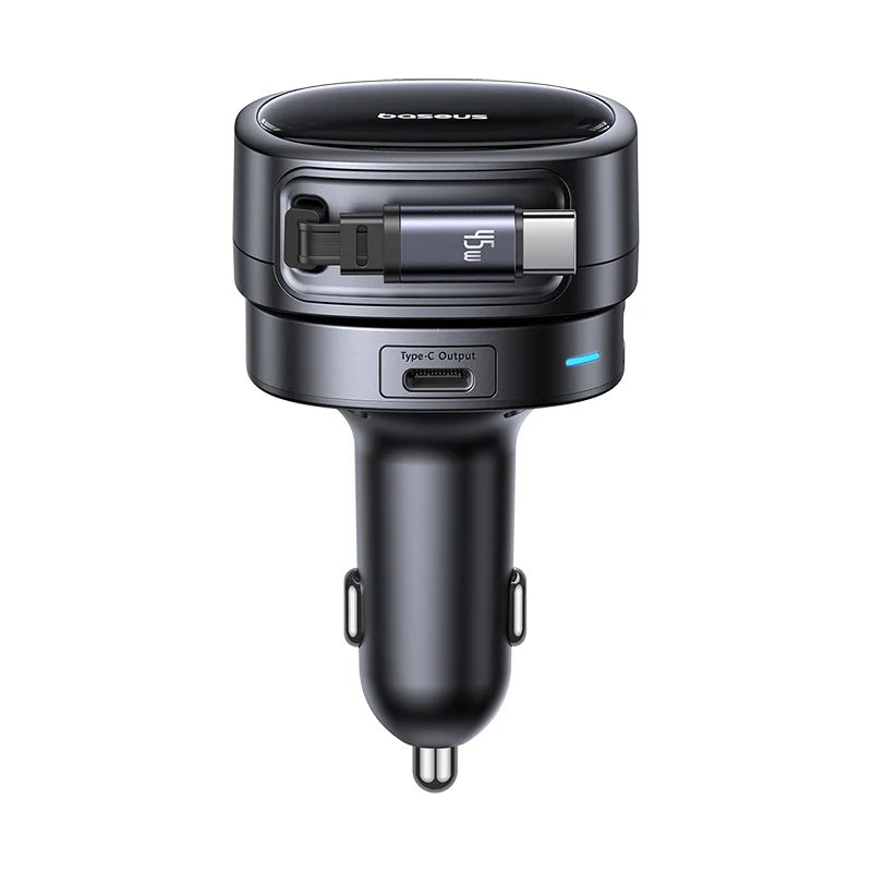 Buy Baseus PrimeTrip VR1 Car Charger with Retractable Cable (U+C)+Type-C 60W Cosmic Black Vmart in Pakistan
