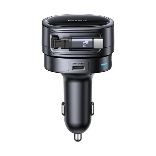 Buy Baseus PrimeTrip VR1 Car Charger with Retractable Cable (U+C)+Type-C 60W Cosmic Black Vmart in Pakistan
