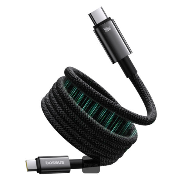 Baseus Tungsten Gold Magnetic Anti-Tangle Type-C to Type-C Cable 100W Black 1m