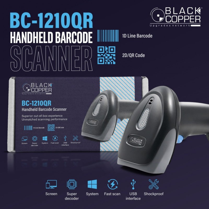 Buy Black Copper BC-1210QR Handheld Barcode Scanner Vmart in Pakistan