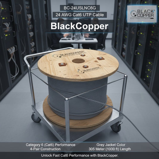 Buy Black Copper BC-24USLNC6G 24 AWG Cat6 UTP Cable Grey 305m from Vmart in Pakistan