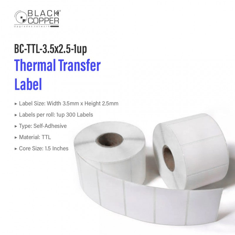 Buy Black Copper BC-TTL-3.5x2.5-1up Barcode Label Roll Vmart in Pakistan