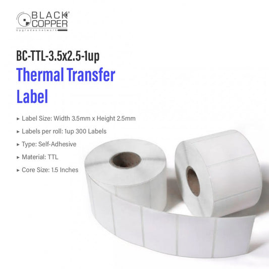 Buy Black Copper BC-TTL-3.5x2.5-1up Barcode Label Roll Vmart in Pakistan