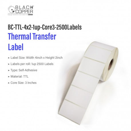 Buy Black Copper BC-TTL-4x2-1up-Core3-2500Labels Barcode Label Roll Vmart in Pakistan
