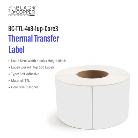 Buy Black Copper BC-TTL-4x8-1up-Core3 Barcode Label Roll Vmart in Pakistan