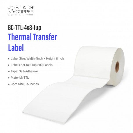 Buy Black Copper BC-TTL-4x8-1up Barcode Label Roll Vmart in Pakistan