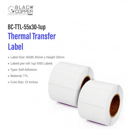 Buy Black Copper BC-TTL-55x30-1up Barcode Label Roll Vmart in Pakistan