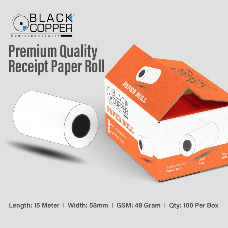 Buy Black Copper BC-W58xL15 Thermal Receipt Paper Roll Vmart in Pakistan