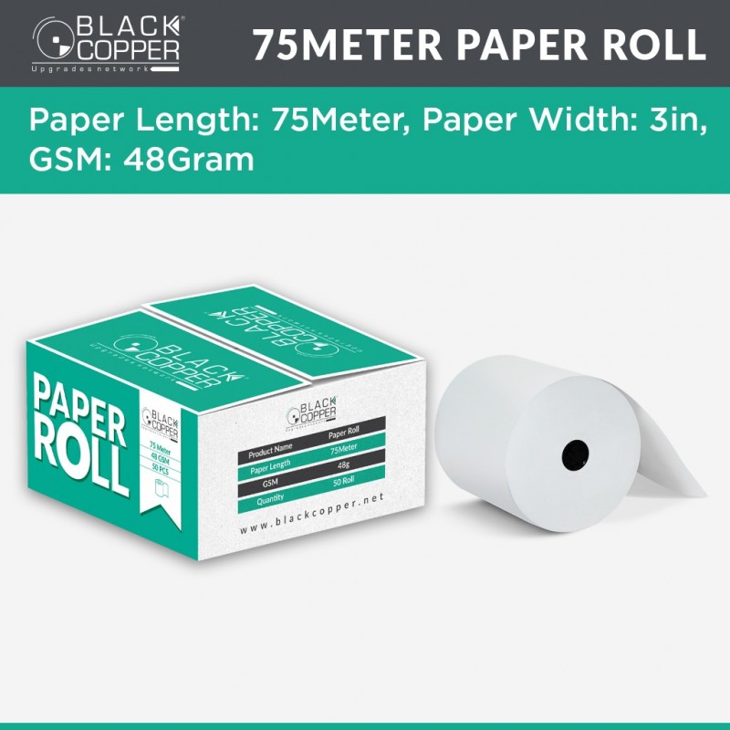 Buy Black Copper BC-W79xL75 Thermal Paper Roll Vmart in Pakistan