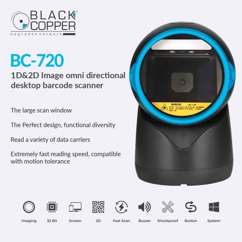 Black Copper BC720 2D Omnidirectional Barcode Scanner