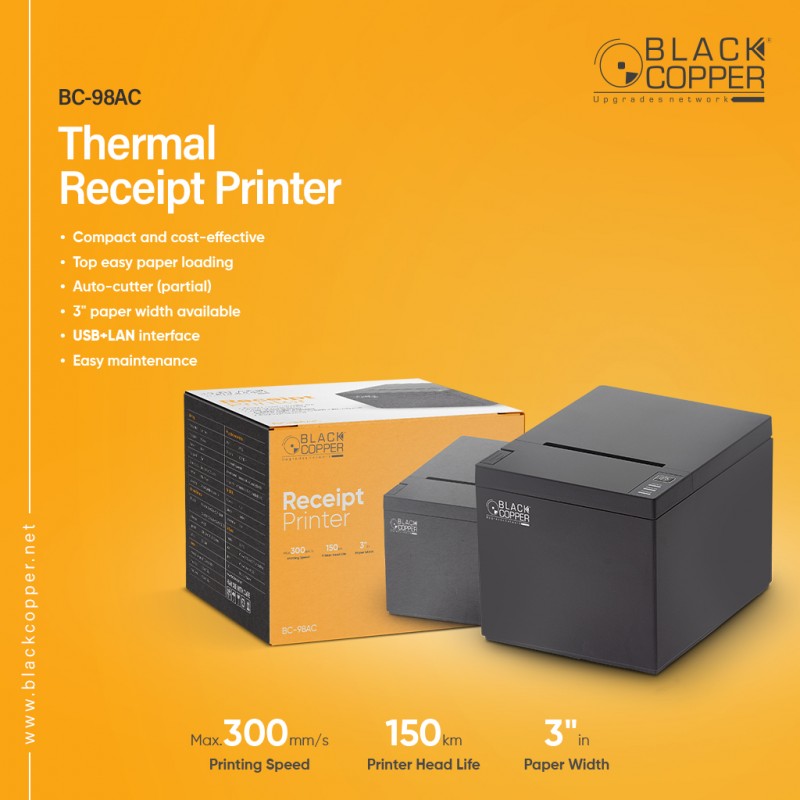 Buy Black Copper BC98AC-USB+LAN Thermal Receipt Printer from Vmart in Pakistan