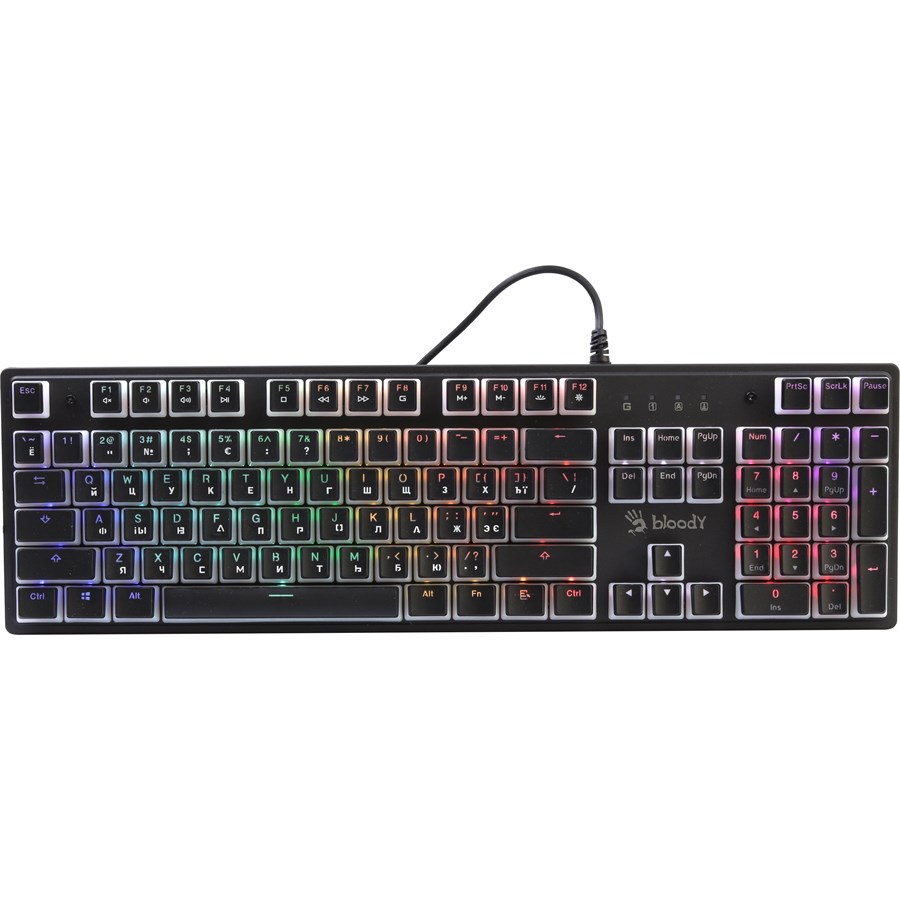 Bloody S510R Mechanical Switch RGB Gaming Keyboard Red Switch - Pudding Black