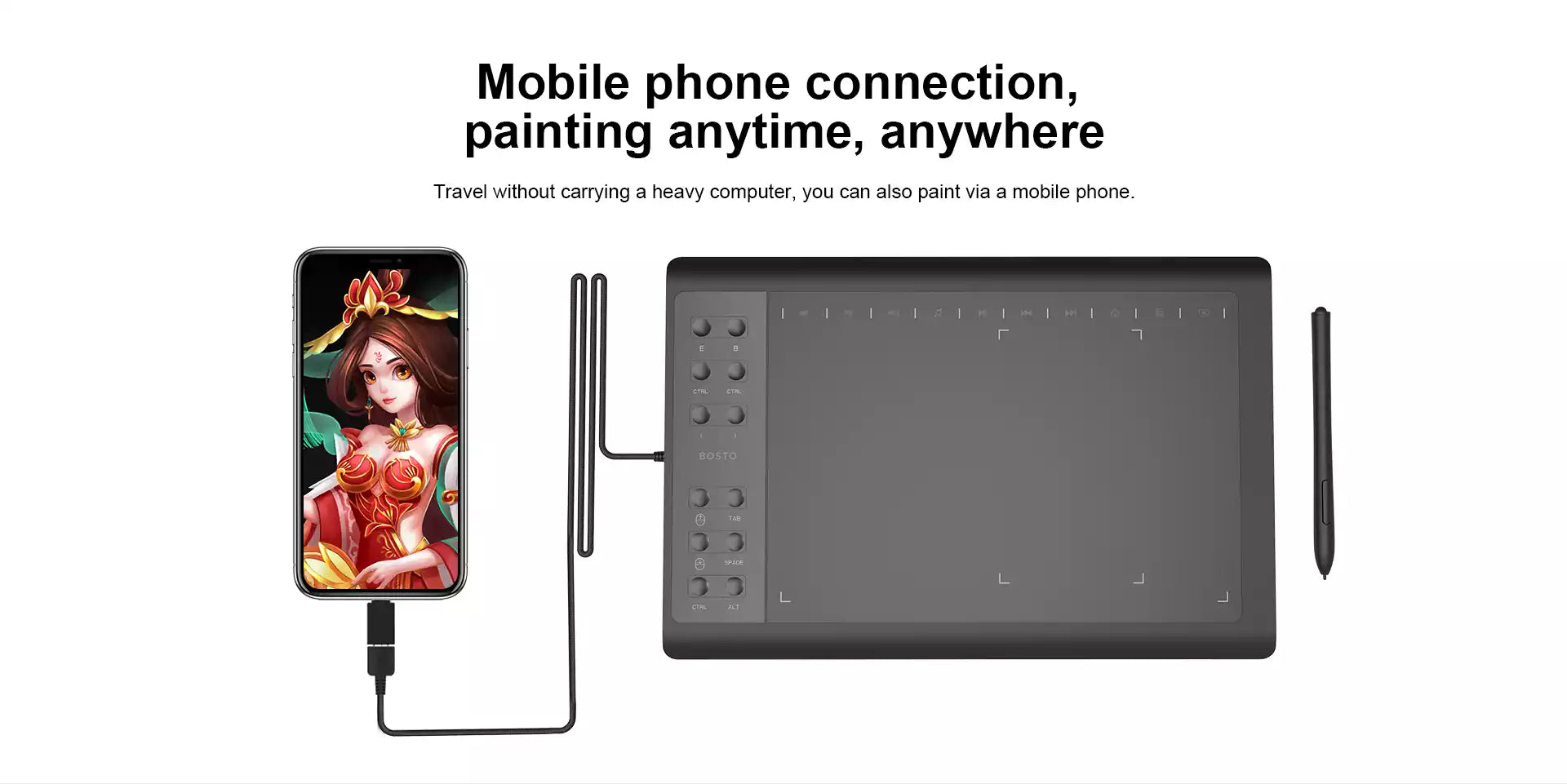 Buy Bosto 1060 plus Graphic Tablet Vmart in Pakistan
