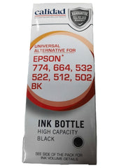 Calidad 1202-SBK Alternative for Epson 502, 512, 522, 532, 664, 774 Universal Sublimate Black Ink Bottle 140ml