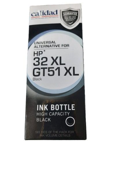 Calidad 1232-BKH Alternative for HP 32 XL GT51 XL Black Ink Bottle