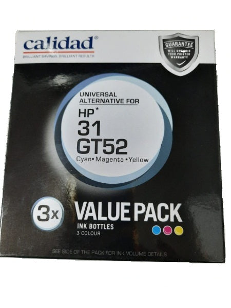 Calidad 1232-CTP Alternative for HP 31 GT52 CMY Ink Bottles Set