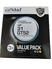 Calidad 1232-CTP Alternative for HP 31 GT52 CMY Ink Bottles Set