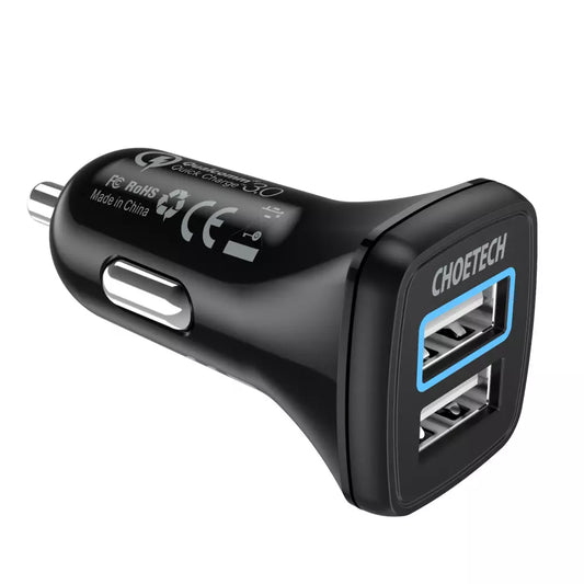 Buy Choetech C0051 QC 3.0 Dual USB-A Ports 36W Car Charger from Vmart in Pakistan