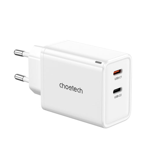 Buy Choetech PD6013 Dual Type-C GaN PD65W Wall Charger - White from Vmart in Pakistan