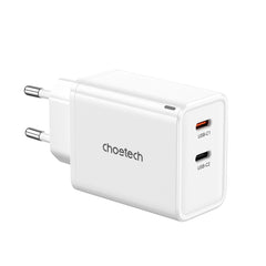 Choetech PD6013 Dual Type-C GaN PD65W Wall Charger - White