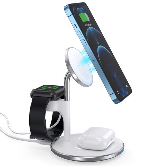 Buy Choetech T586-F 3 in 1 Magnetic Wireless Charger Station for iPhone 12/13/14/15 Series AirPods Pro with iwatch Holder - White from Vmart in Pakistan