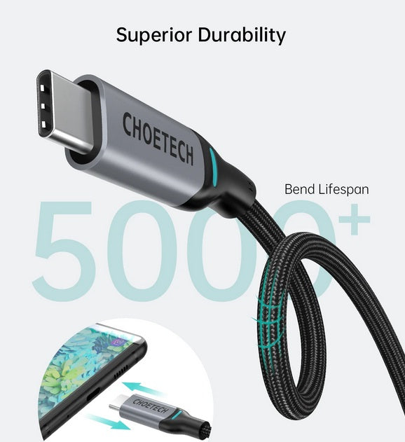 Choetech XCC-1002 USB Type C to Type C 100W Fast Charging Cable 1.8m - Grey