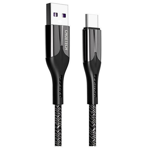 Buy Choetech AC0013 5A Nylon Braided USB-A to Type-C Fast Charge Cable 1.2m Black from Vmart in Pakistan