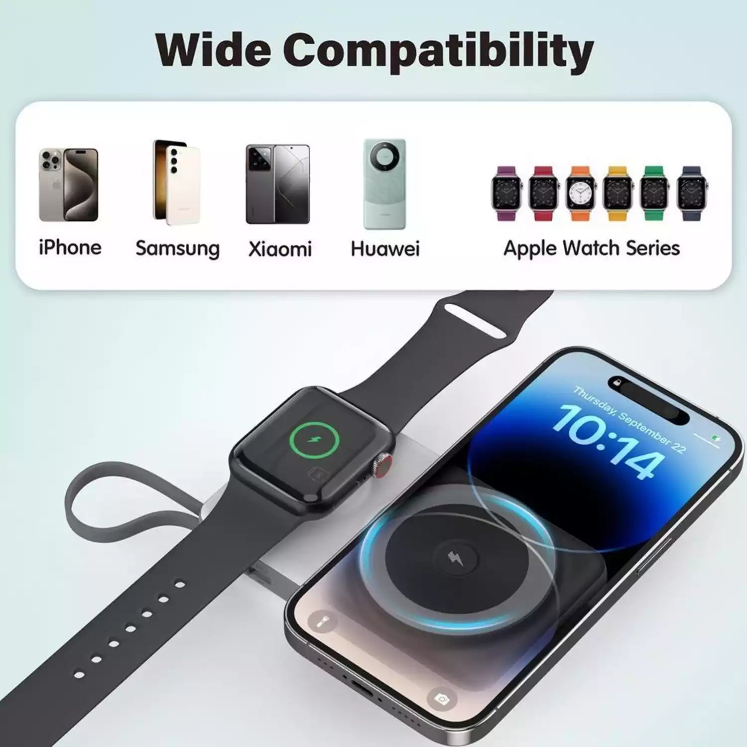 Buy Choetech B695 10000mAh PD15W 3 in 1 Magnetic Wireless Power Bank White/Grey from Vmart in Pakistan