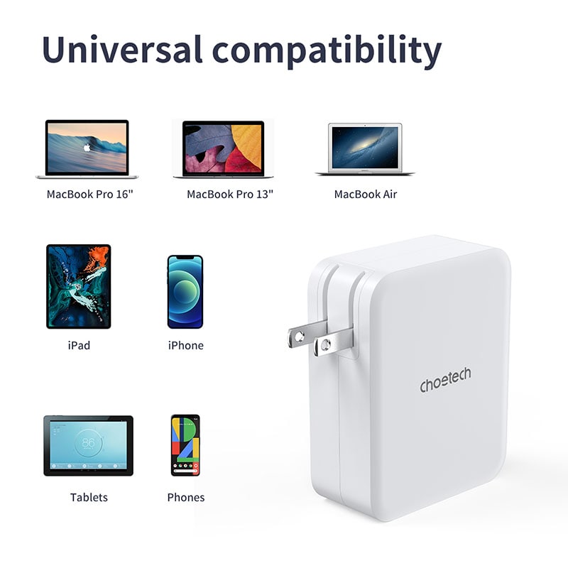 Buy Choetech PD6001 130W 4 Port Wall Charger US White from Vmart in Pakistan