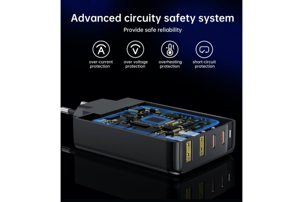 Buy Choetech PD6005 140W 4 Port Quick Charging GaN Wall Charger EU Black from Vmart in Pakistan